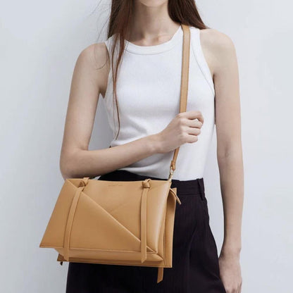 C-H-A-R-L-E-S & K-E-I-T-H Midori Geometric Tote – Modern Luxe Women Bag (Beige)