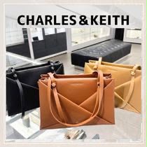 C-H-A-R-L-E-S & K-E-I-T-H Midori Geometric Tote – Modern Luxe Women Bag (Beige)