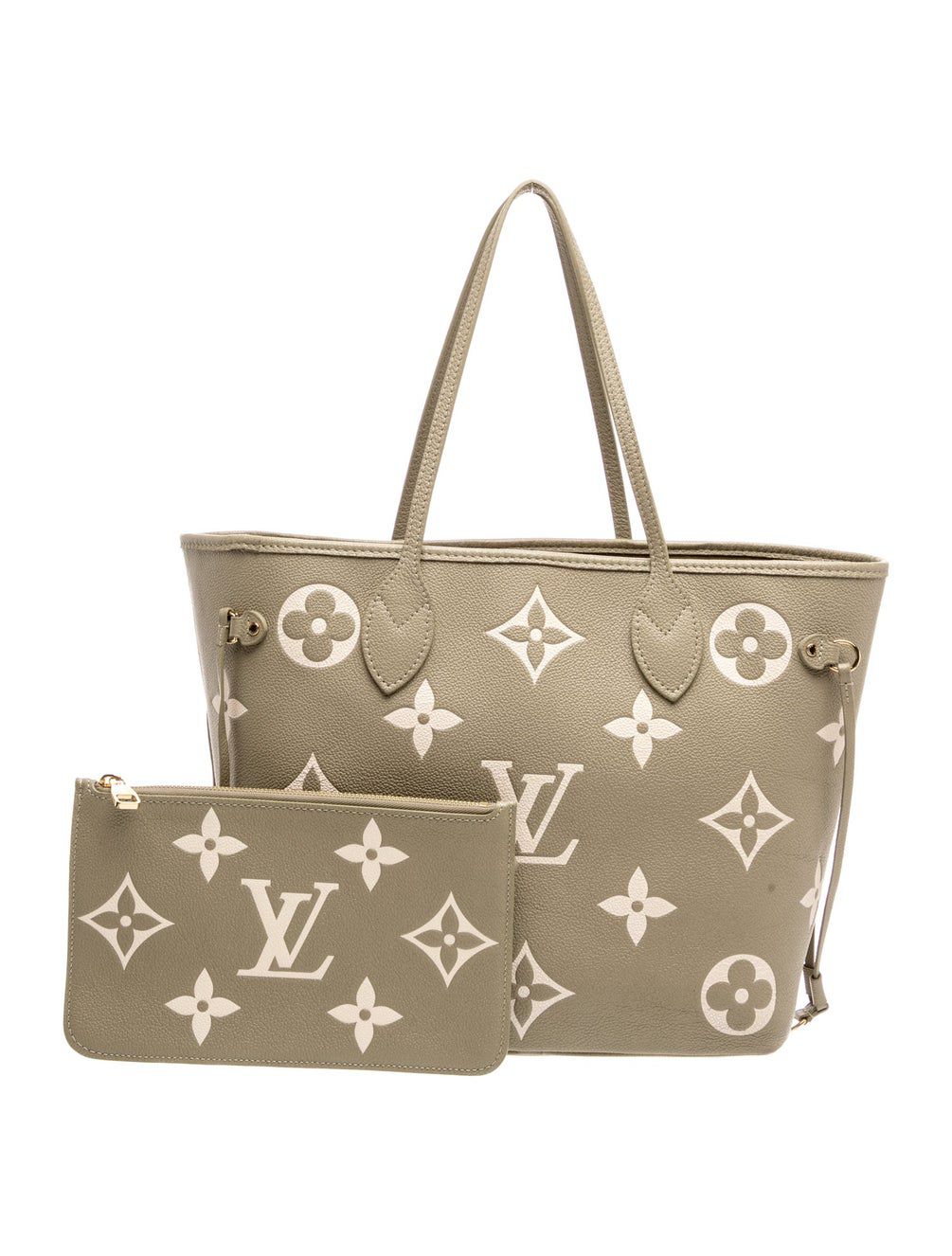 L-O-U-I-S V-U-I-T-T-O-N Neverfull MM Women Bag – Classic Edition 2pc (Beige)