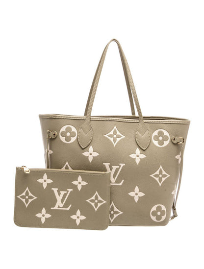 L-O-U-I-S V-U-I-T-T-O-N Neverfull MM Women Bag – Classic Edition 2pc (Beige)