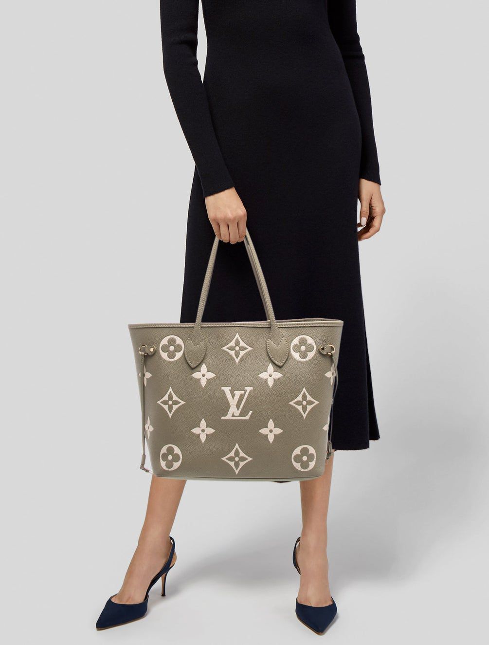 L-O-U-I-S V-U-I-T-T-O-N Neverfull MM Women Bag – Classic Edition 2pc (Beige)
