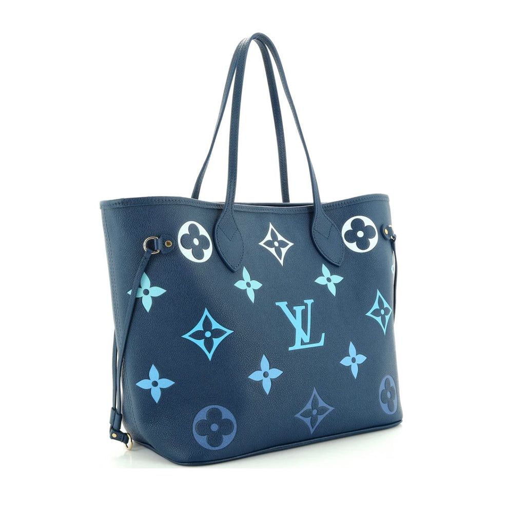 L-O-U-I-S V-U-I-T-T-O-N Neverfull MM Women Bag – Classic Edition 2pc (Blue)