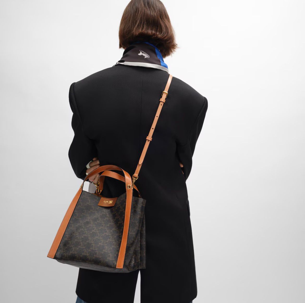 C-E-L-I-N-E Small Cube Bag in Triomphe Canvas – Everyday Luxe Women Bag (Brown)