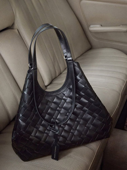 C-H-A-R-L-E-S & K-E-I-T-H Ivette Woven Tote – Modern Luxe Women Bag (Black)