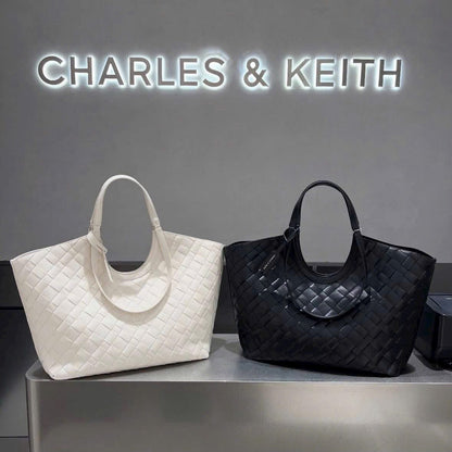 C-H-A-R-L-E-S & K-E-I-T-H Ivette Woven Tote – Modern Luxe Women Bag (White)