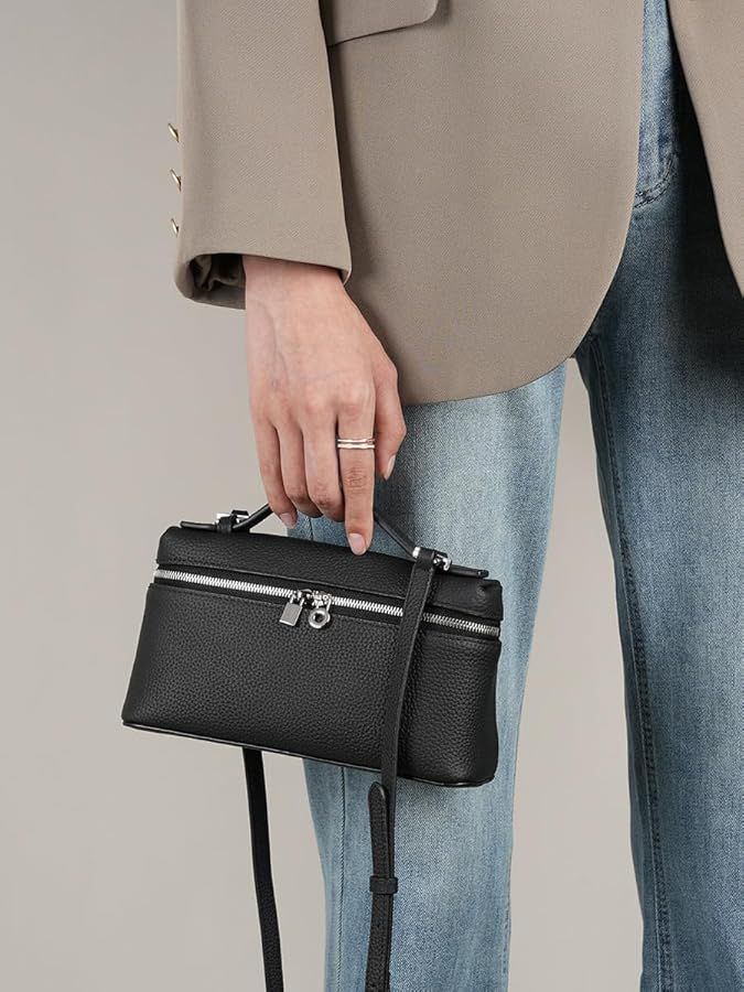 L-O-R-O P-I-A-N-A Extra Pocket L19 – Everyday Luxe Crossbody Women Bag (Black)