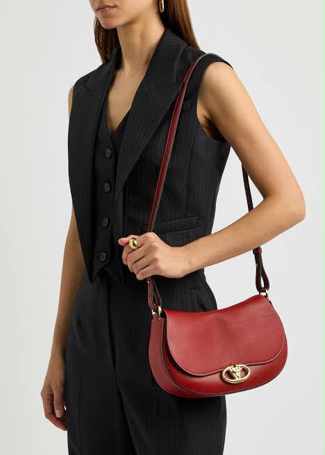 V-A-L-E-N-T-I-N-O G-A-R-A-V-A-N-I Ohval VLogo Small Shoulder Bag – Signature Luxe Women Bag (Maroon)