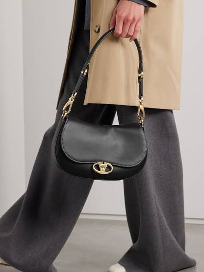 V-A-L-E-N-T-I-N-O G-A-R-A-V-A-N-I Ohval VLogo Small Shoulder Bag – Signature Luxe Women Bag (Black)