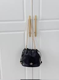 C-O-A-C-H Faye Mini Drawstring Bag – Elegant Luxe Women Bag (Black)
