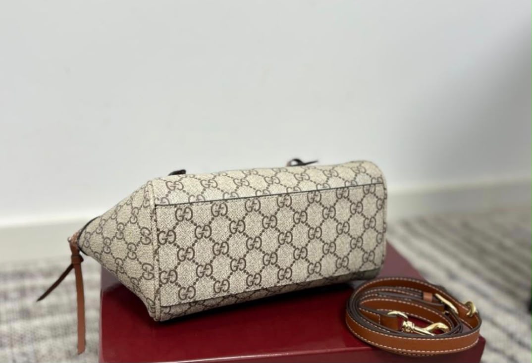 G-U-C-C-I GG Emblem Small Top Handle Crossbody – Signature Luxe Women Bag (Black)