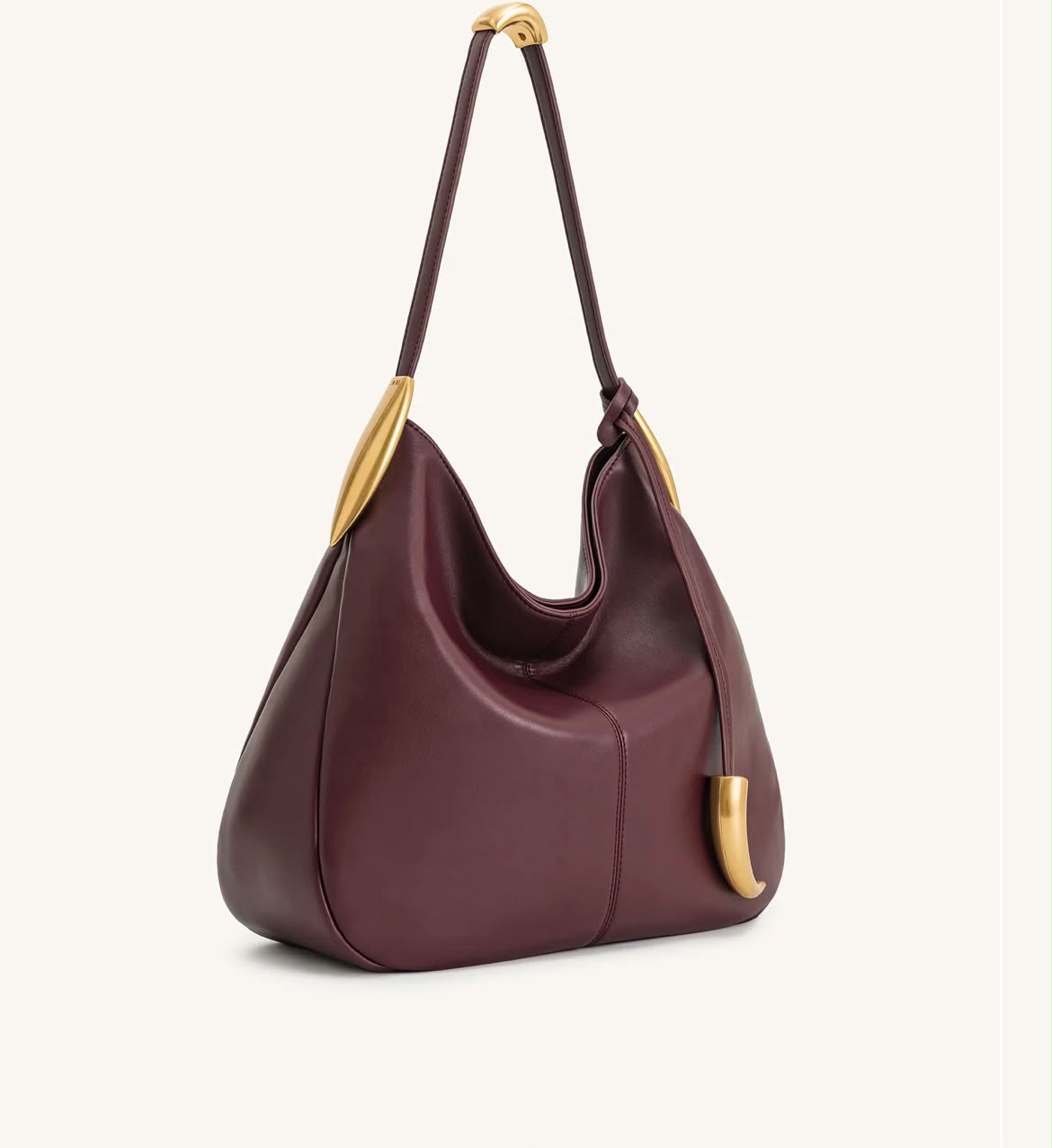 J-W P-E-I Nina Metal Charm Hobo Bag – Modern Luxe Women Bag (Burgundy)