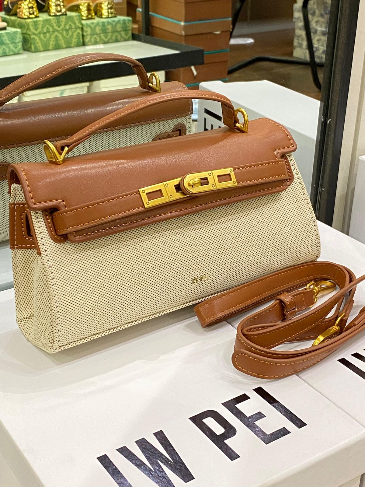 J-W P-E-I Noor Top Handle Bag – Modern Luxe Women Bag (Brown/Beige)