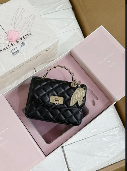 C-H-A-R-L-E-S & K-E-I-T-H Cressida Quilted Top Handle Bag – Elegant Luxe Women Bag (Black)