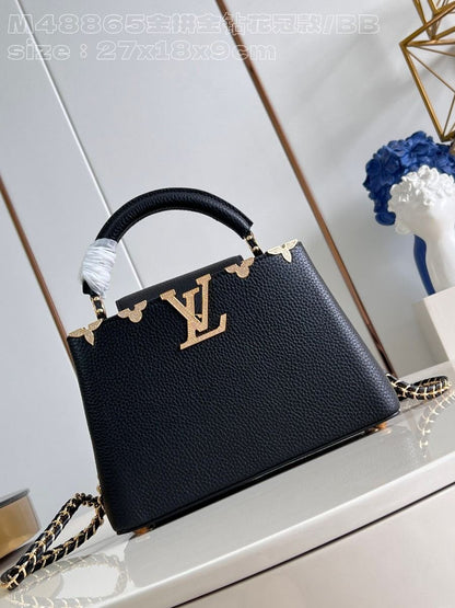 L-O-U-I-S V-U-I-T-T-O-N Capucines BB – Signature Luxe Women Bag (Black)