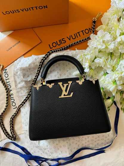 L-O-U-I-S V-U-I-T-T-O-N Capucines BB – Signature Luxe Women Bag (Black)