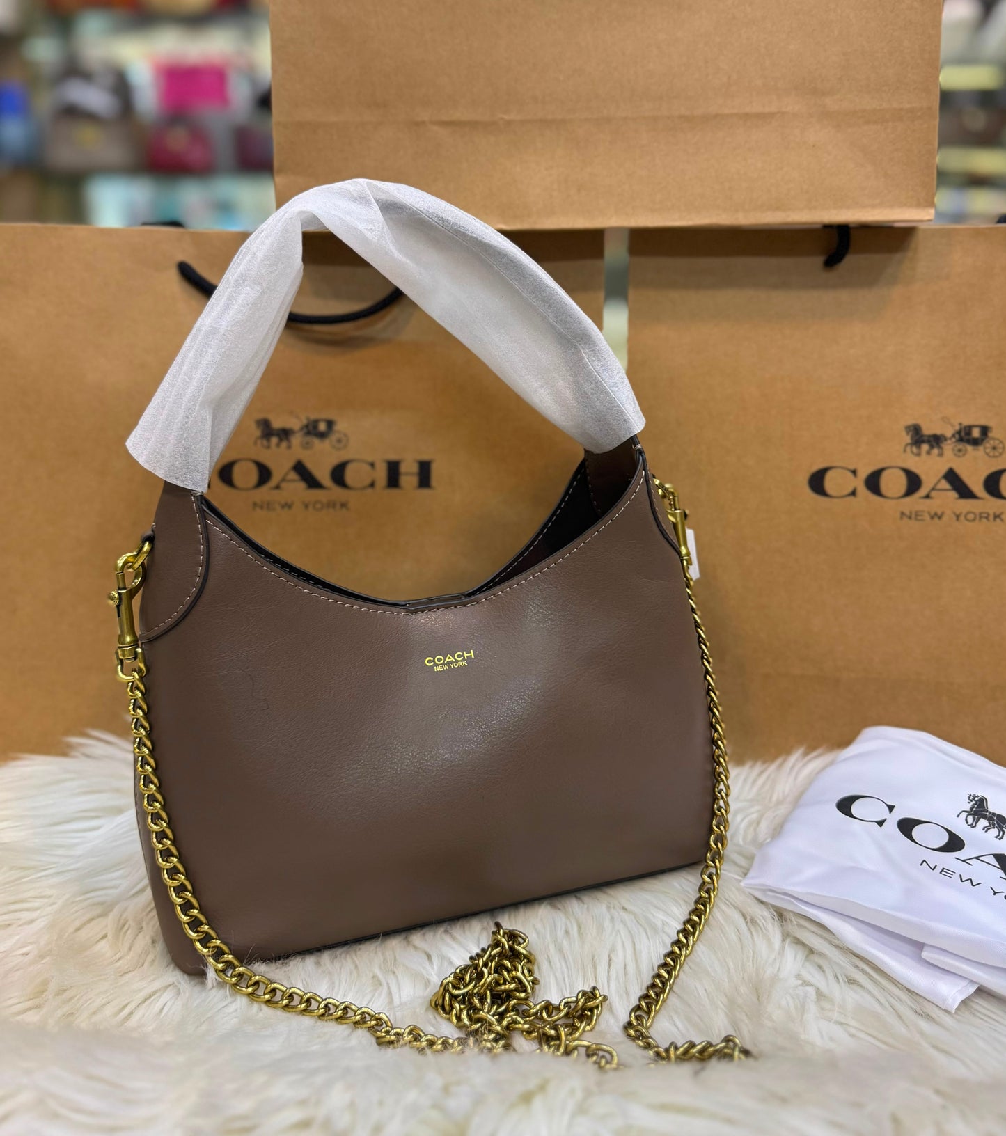 C-O-A-C-H Brooklyn Shoulder Bag 23 – Modern Luxe Women Bag (Brown-2)