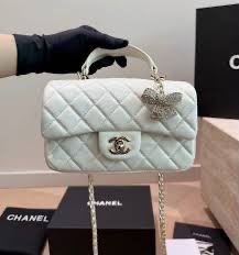 C-H-A-N-E-L Quilted Mini Top Handle Rectangular Flap Bag – Luxury Women Bag (White)