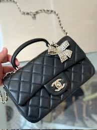 C-H-A-N-E-L Quilted Mini Top Handle Rectangular Flap Bag – Luxury Women Bag (Black)