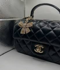 C-H-A-N-E-L Quilted Mini Top Handle Rectangular Flap Bag – Luxury Women Bag (Black)