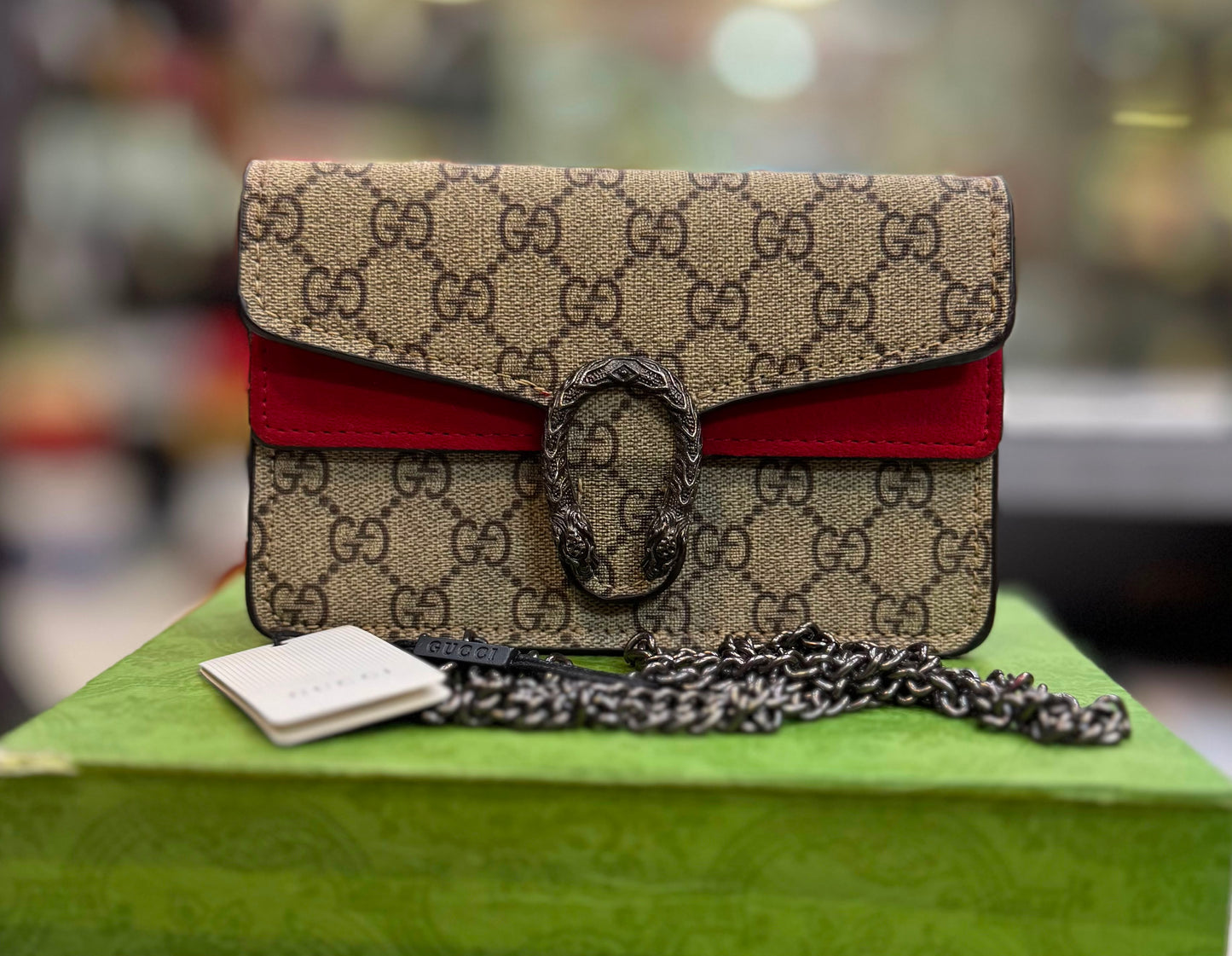G-U-C-C-I Dionysus GG Supreme Mini Crossbody Bag – Signature Luxe Women Bag (Red))