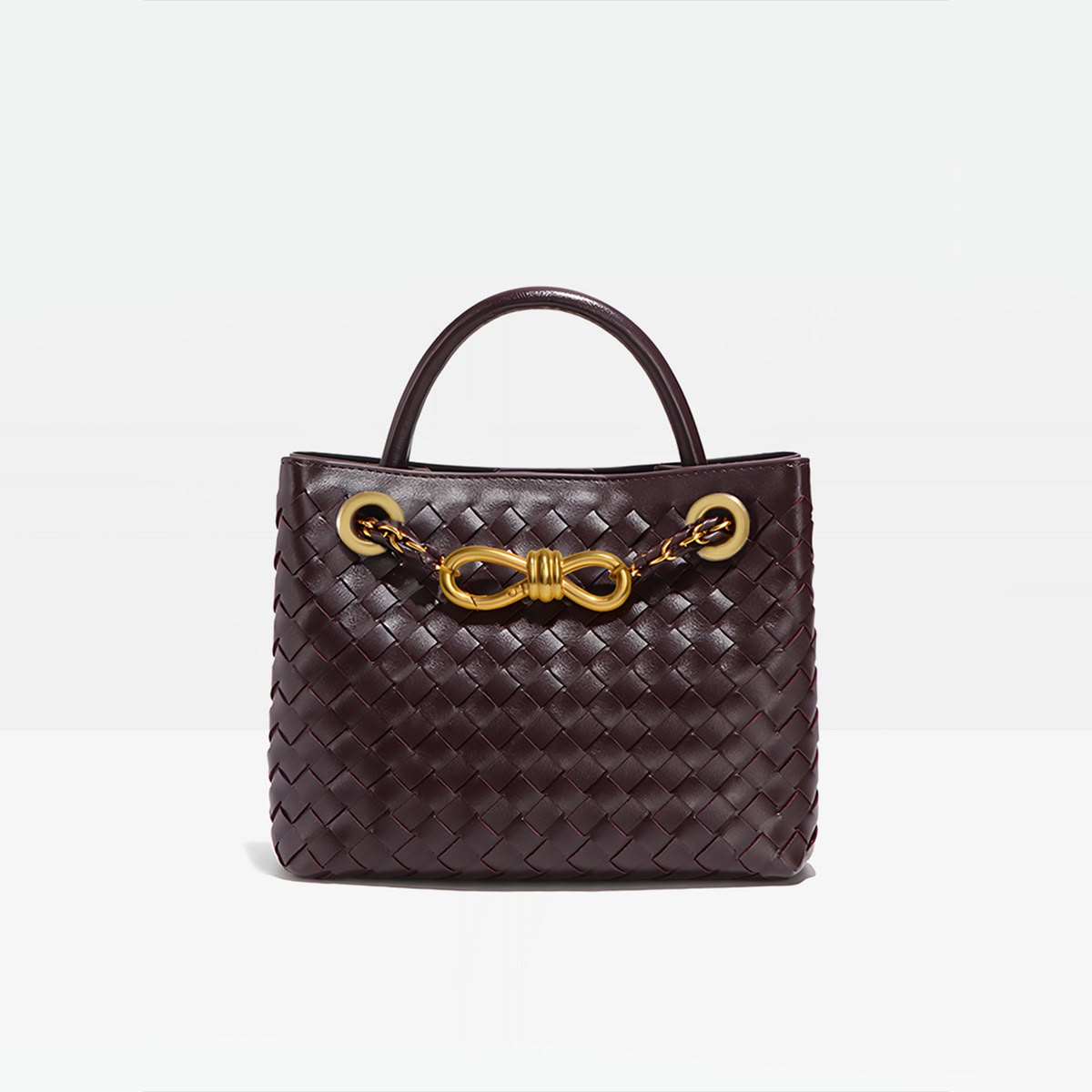 B-O-T-T-E-G-A V-E-N-E-T-A Small Andiamo Bag – Signature Luxe Women Bag (Brown-1)