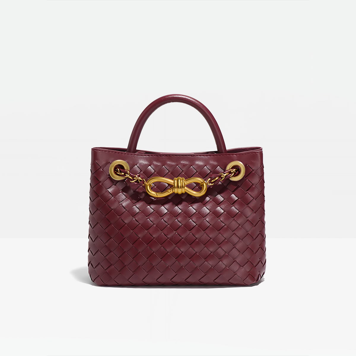 B-O-T-T-E-G-A V-E-N-E-T-A Small Andiamo Bag – Signature Luxe Women Bag (Maroon)
