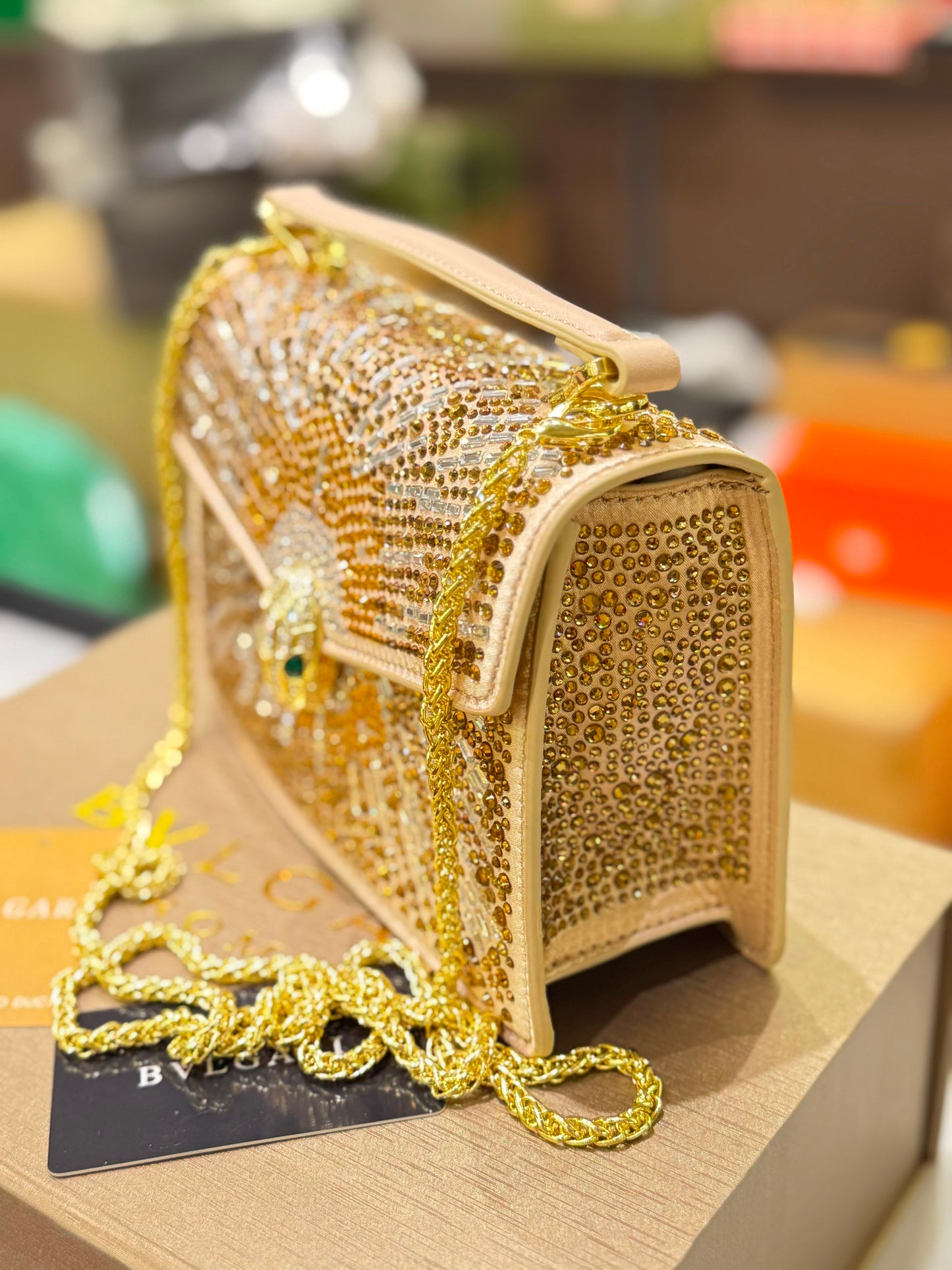B-V-L-G-A-R-I Serpenti Forever Day-to-Night Shoulder Bag – Signature Luxe Women Bag (Gold)