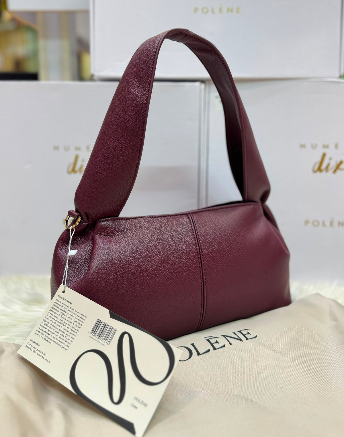 P-O-L-E-N-E Numéro Neuf East West – Elegant Luxe Women Bag (Maroon)