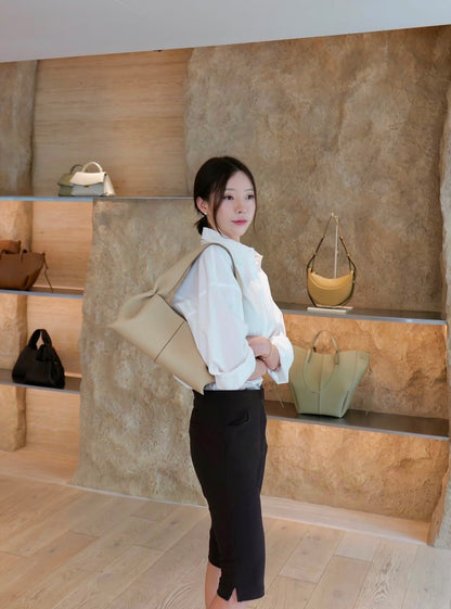 P-O-L-E-N-E Numéro Neuf East West – Elegant Luxe Women Bag (Cream)