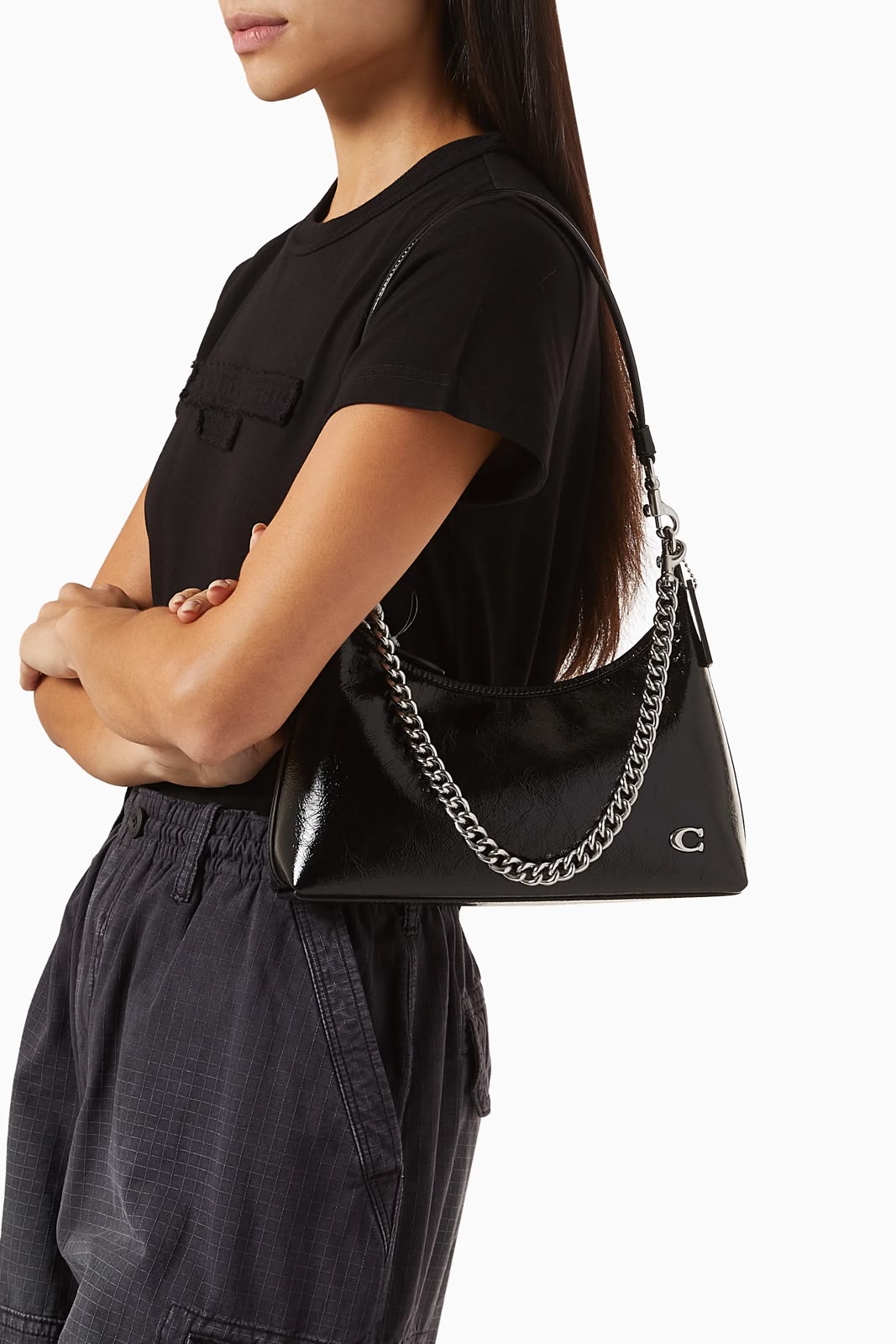 C-O-A-C-H Juliet Shoulder Bag 25 – Signature Luxe Women Bag (Black)