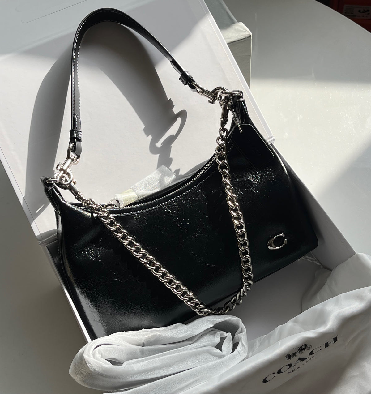 C-O-A-C-H Juliet Shoulder Bag 25 – Signature Luxe Women Bag (Black)