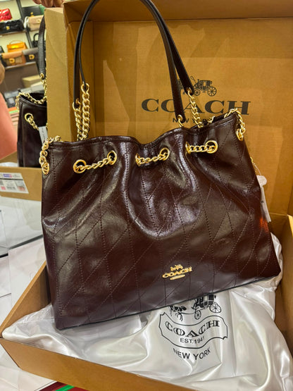 C-O-A-C-H Evelyn Large Shoulder Bag – Signatures Luxe Women Bag (Chocolate Brown)