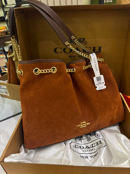 C-O-A-C-H Evelyn Large Shoulder Bag – Signatures Luxe Women Bag (Camel Brown)