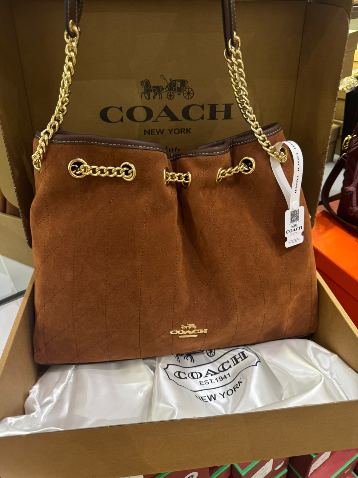 C-O-A-C-H Evelyn Large Shoulder Bag – Signatures Luxe Women Bag (Camel Brown)