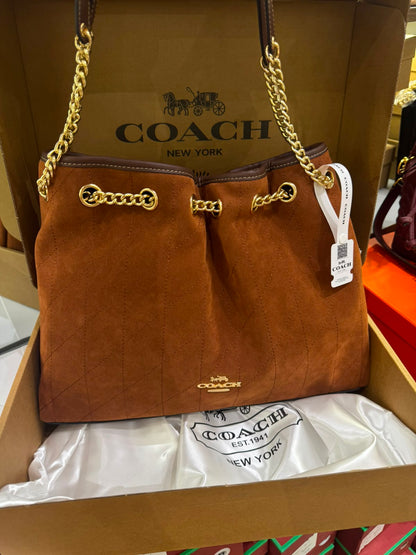 C-O-A-C-H Evelyn Large Shoulder Bag – Signatures Luxe Women Bag (Camel Brown)