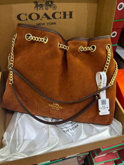 C-O-A-C-H Evelyn Large Shoulder Bag – Signatures Luxe Women Bag (Camel Brown)