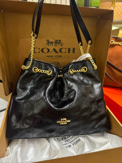 C-O-A-C-H Evelyn Large Shoulder Bag – Signatures Luxe Women Bag (Black)