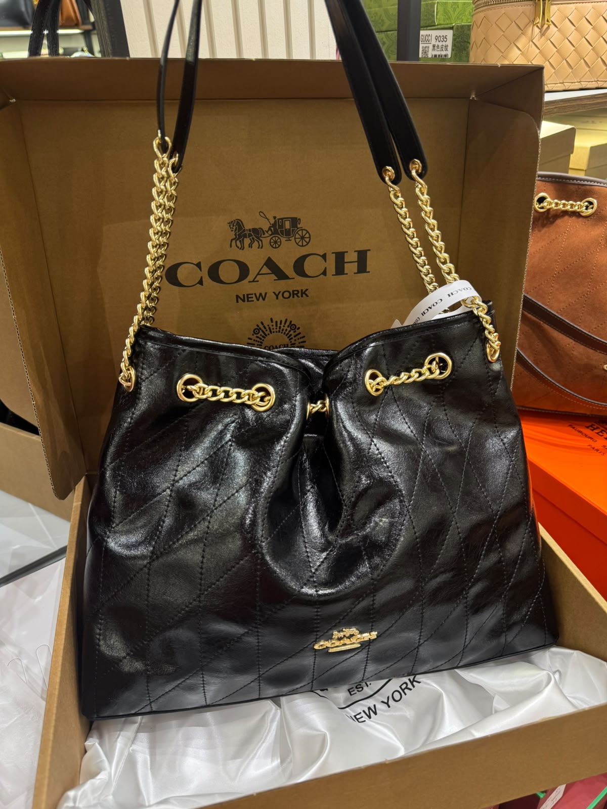 C-O-A-C-H Evelyn Large Shoulder Bag – Signatures Luxe Women Bag (Black)