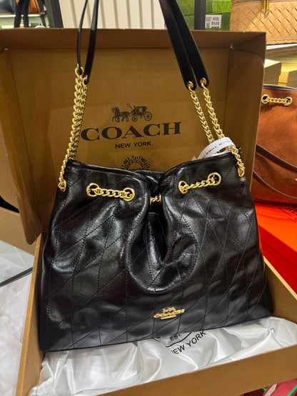 C-O-A-C-H Evelyn Large Shoulder Bag – Signatures Luxe Women Bag (Black)