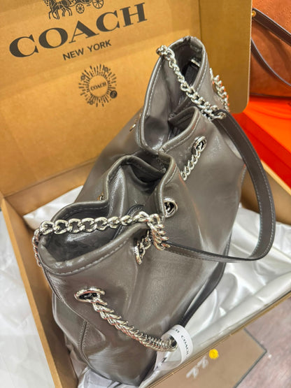 C-O-A-C-H Evelyn Large Shoulder Bag – Signatures Luxe Women Bag (Silver Grey)