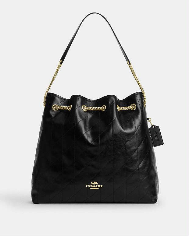 C-O-A-C-H Evelyn Large Shoulder Bag – Signatures Luxe Women Bag (Black)