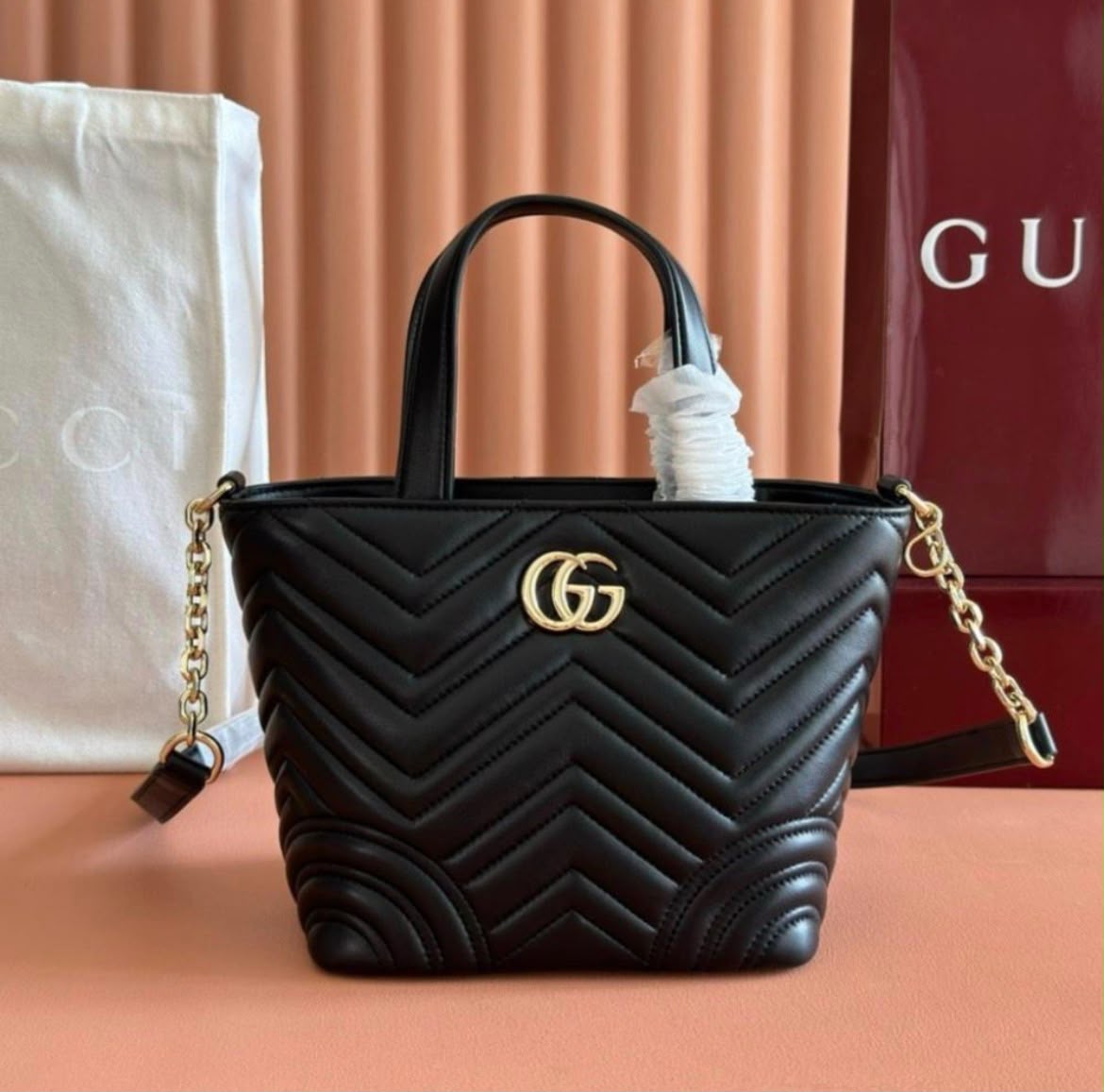 G-U-C-C-I GG Marmont Small Tote – Premium Quality Women Bag | Crossbody Style (Black)