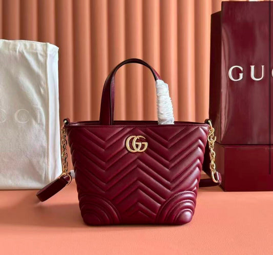 G-U-C-C-I GG Marmont Small Tote – Premium Quality Women Bag | Crossbody Style (Maroon)