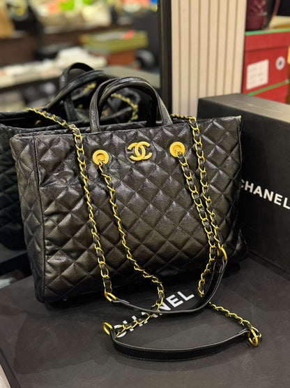 C-H-A-N-E-L Large Coco Allure Shopping Tote – Premium Quality Women Bag | Black Quilted Leather