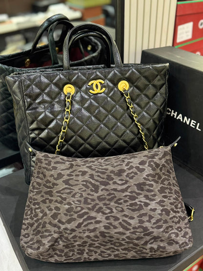 C-H-A-N-E-L Large Coco Allure Shopping Tote – Premium Quality Women Bag | Black Quilted Leather