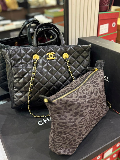 C-H-A-N-E-L Large Coco Allure Shopping Tote – Premium Quality Women Bag | Black Quilted Leather