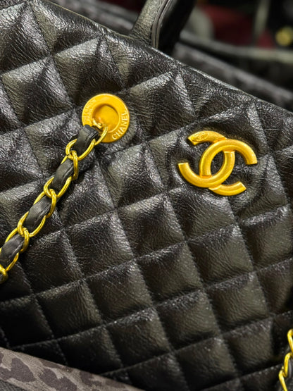 C-H-A-N-E-L Large Coco Allure Shopping Tote – Premium Quality Women Bag | Black Quilted Leather