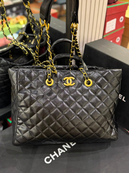 C-H-A-N-E-L Large Coco Allure Shopping Tote – Premium Quality Women Bag | Black Quilted Leather