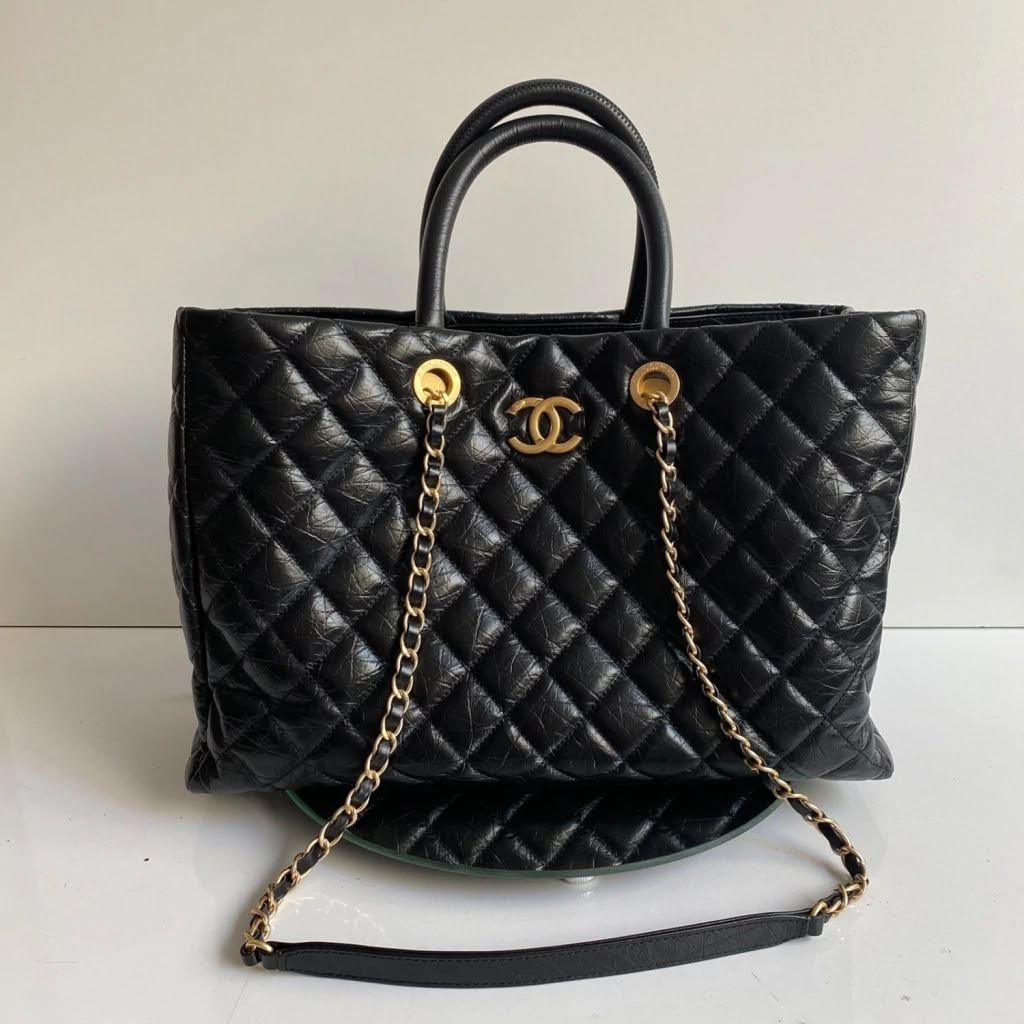 C-H-A-N-E-L Large Coco Allure Shopping Tote – Premium Quality Women Bag | Black Quilted Leather