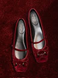 G-U-C-C-I Women's Horsebit Velvet Ballet Pumps – Sequined GG Monogram | Mary Jane Flats | Luxury Women Footwear (Maroon)
